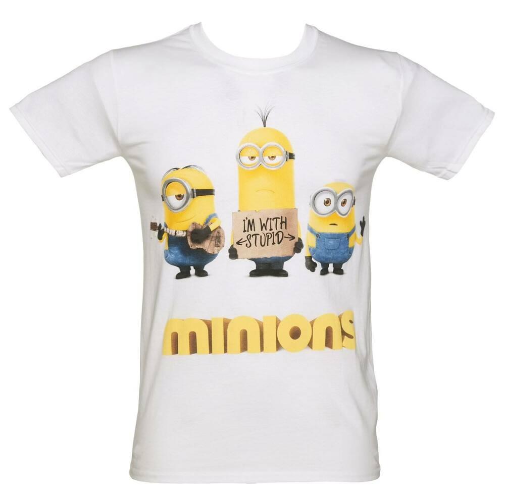 

Minions Im With Stupid White Unisex T-Shirt