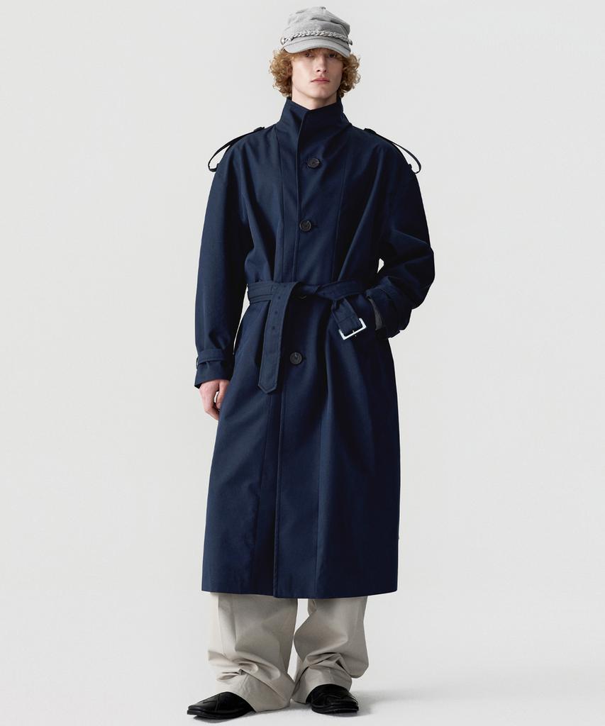 Esc Studio Laundry Tag Trench Long Coat (Navy)