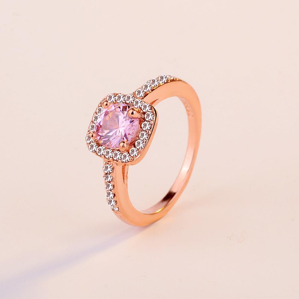 Elegant Zircon Engagement Rings for Women Stylish European American Fashion Jewelry Gift