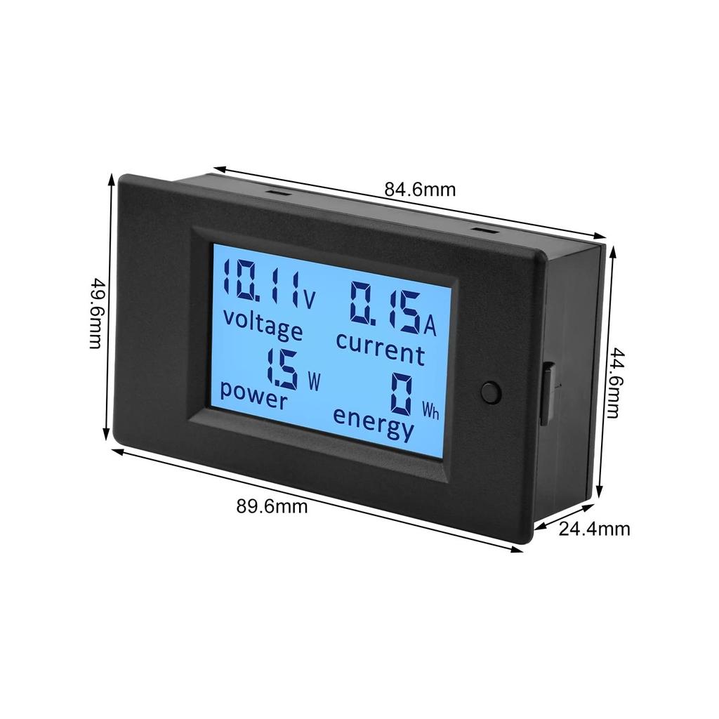 Digitales Amperemeter, Voltmeter, DC 6,5 V-100 V, 100 A, 50 A, 20 A, Multimeter, Leistungsmesser, LCD-Anzeige, Volt, Watt, Leistungsmesser, Energiemesser mit 100 A/75 mV Shunt