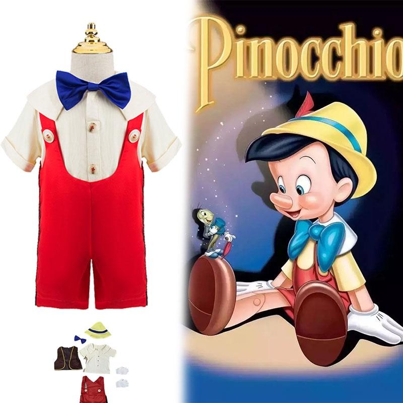Nuovo Arrivo Costume Cosplay da Pinocchio per Ragazzi Set da Tre Pezzi Per Spettacolo Travestimento