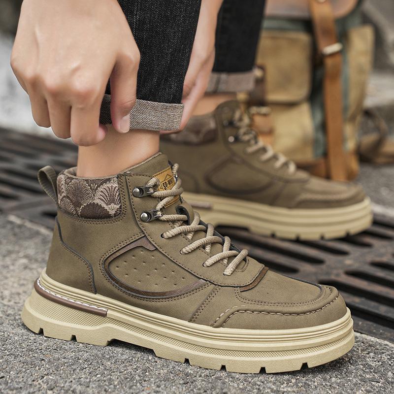 22 New British High Top Vintage Martin Boots Big Head Leather Shoes Outdoor Desert Boots