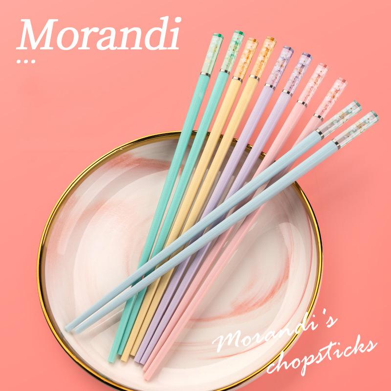 5 Pair Pattern Chopsticks Non-Slip Sushi Chop Sticks Set Chinese Eco-Friendly Reusable Amber Sakura Japanese Chopsticks Kitchen