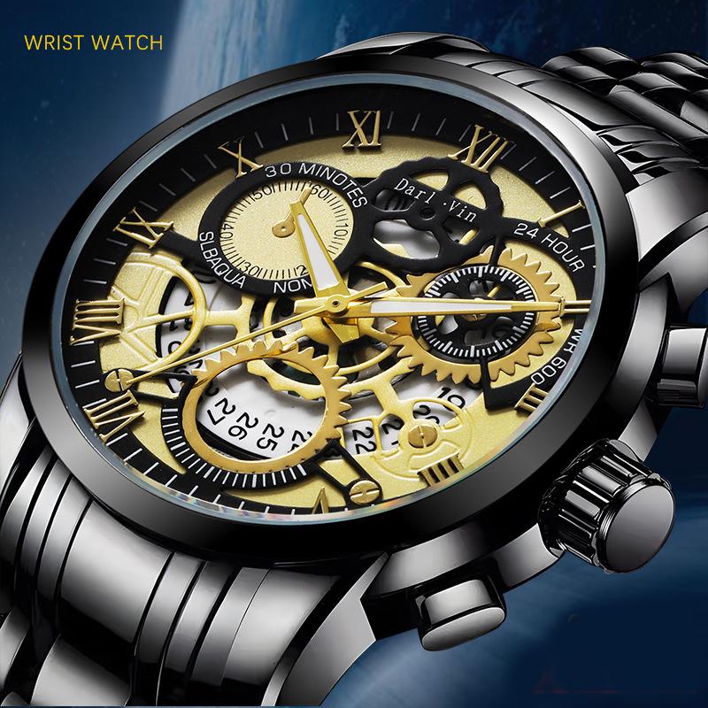 UTHAI BK140 Fashionable Man watch waterproof calendar night light steel strip men's watch sports clock gift watches for man