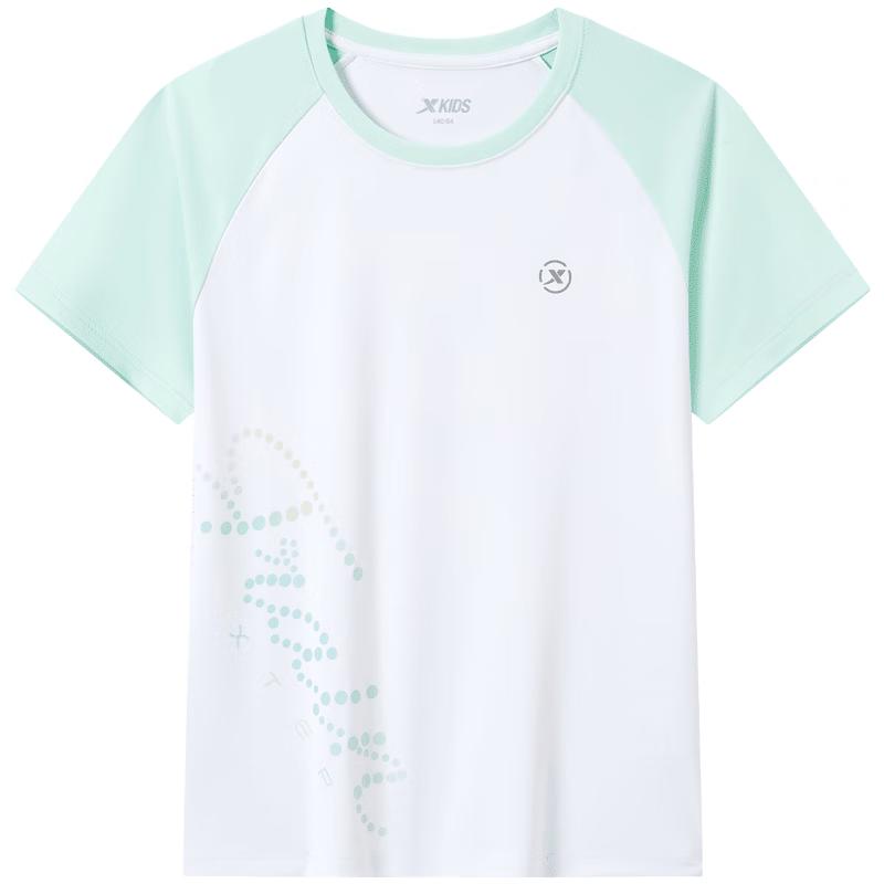 XTEP Girls  High Elastic Quick-Dry Gradient Print Short Sleeve Knit Shirt 160
