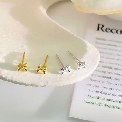 Bow Earrings Mini Small Daily Commuter Small Earrings Niche Design