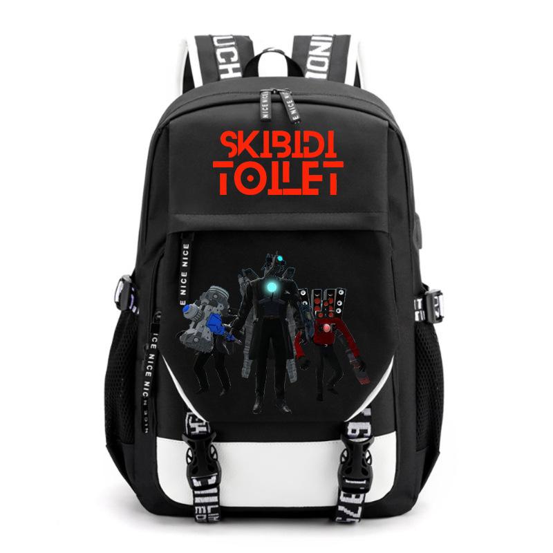 Skibidi Toilet Trend Simple Couple Junior High School Student College Student School Bag Fashion Large Capacity Shoulders