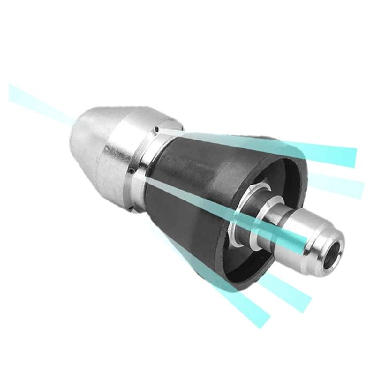 1/4'' Quick Insertion Pipe Dredging Cleaning Nozzle Front 1 Rear 6 Nozzle Washer