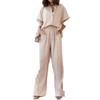 2026 Spring Collection: Women's Solid Color Lapel Shirt and High-Waisted Trousers Set – European & American Fashion