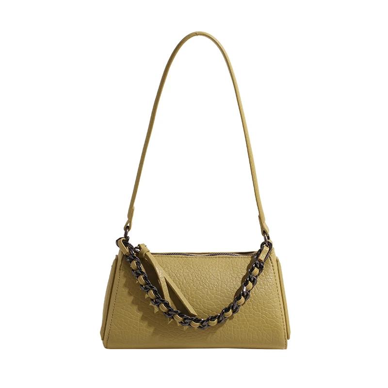 Luxury Chain Decoration Handbags Women Simplicity Leisure Travel Bag Leather Shoulder Bag for Women Elegant Female Crossbody B