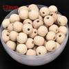 100Pcs 6/8/10/12/14mm Wooden Loose Beads for DIY Jewelry Earring Bracelet Craft