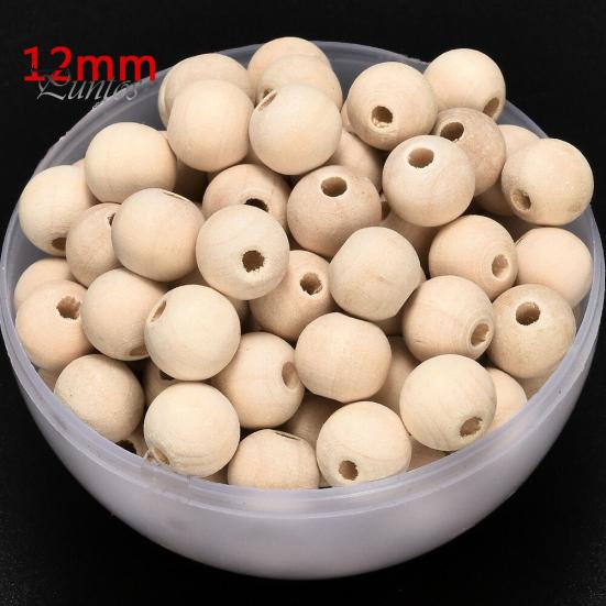 100Pcs 6/8/10/12/14mm Wooden Loose Beads for DIY Jewelry Earring Bracelet Craft