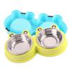 Pet Bowls, Plastic Cartoon Frogs, Double Bowls, Pet Stainless Steel Bowls, Pet Feeders, Cat Bowls, Dog Basins, Pet Supplies
