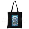 Dreamcast Tribute Swirl Canvas Tote Bag Handbags Eco Reusable Cloth Shopping Bag Student Book Bags Casual Shopper Bag Black