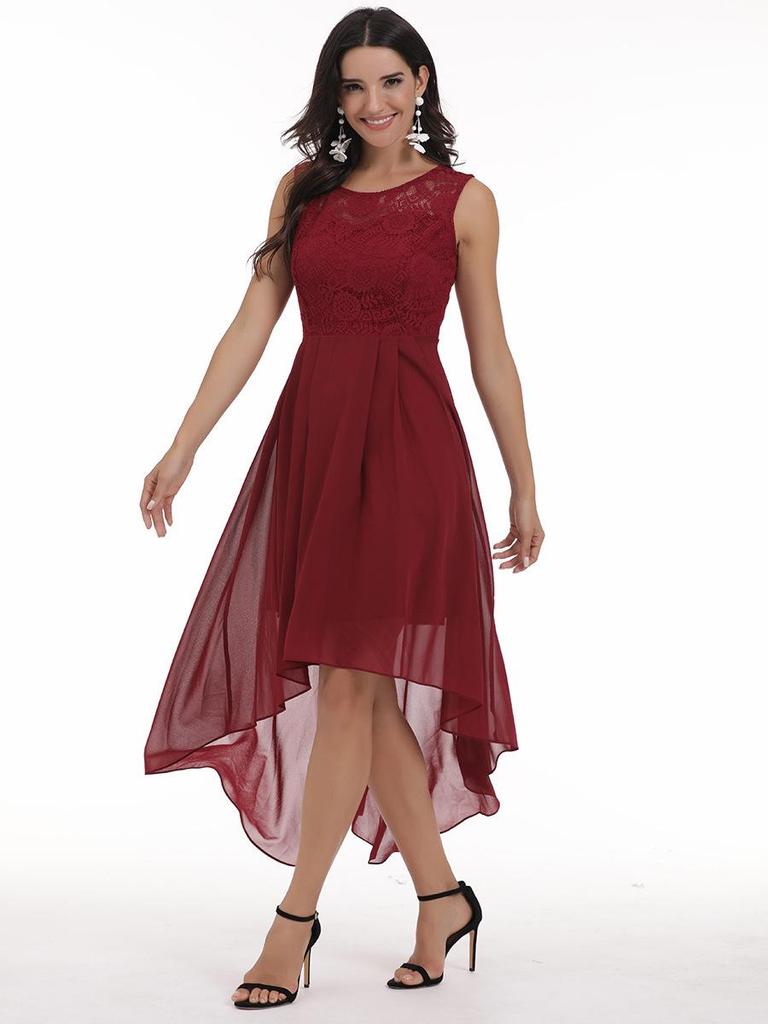 Sexy Spitzen-Chiffon-Patchwork-Abendkleid