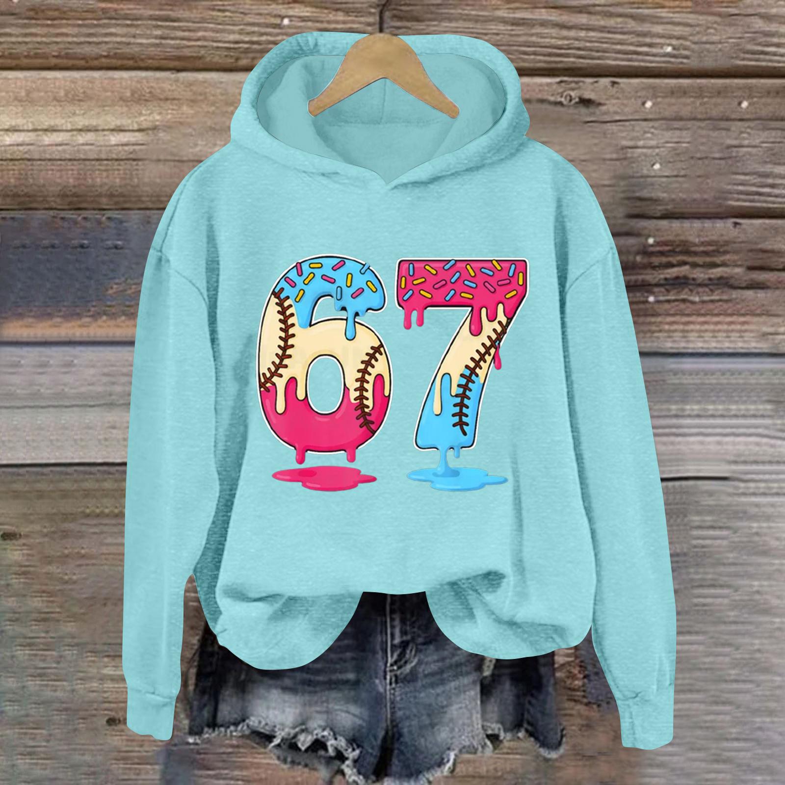 

Женская модная повседневная толстовка с длинными рукавами, принтом и капюшоном L