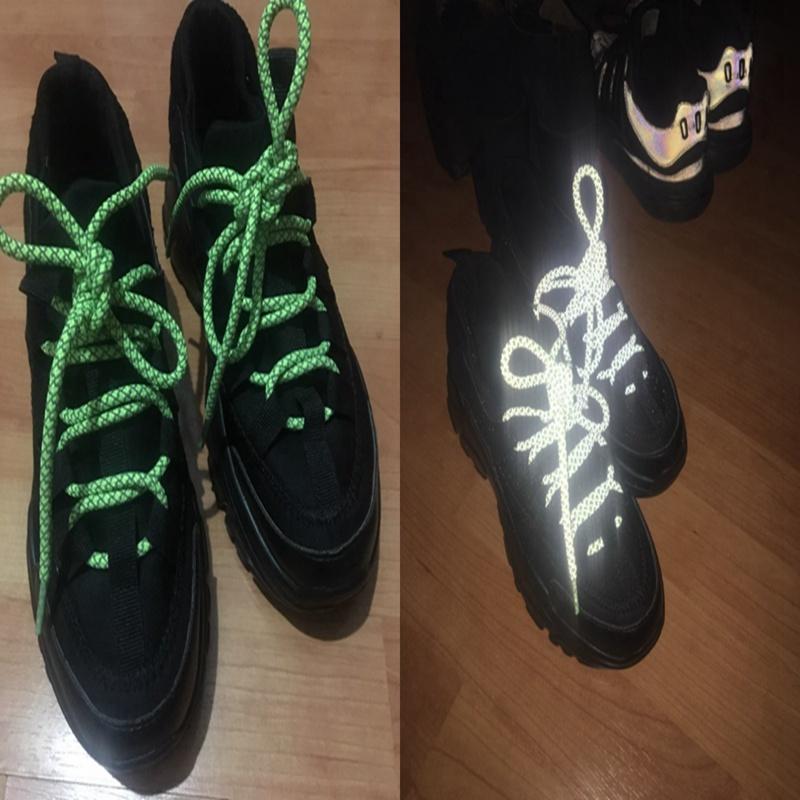 3M Reflective Luminous Shoelaces Round Sneakers Shoe Laces Woman Man Shoelace Casual Boot Shoe Lace Shoes Accessories 1Pair New