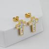 18K Titanium Steel Cross Stud Earrings for Women, Stainless Steel Versatile Ear Jewelry