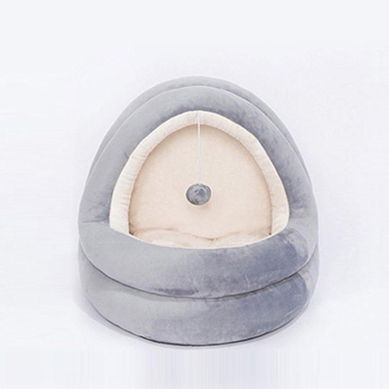 

Mongolian Bag Cat Nest Semi-Enclosed Removable and Washable All Year Round Neutral Pet Bed Pet Supplies Small Size Dogs Kennel Small size (0.75kg weight) Gray