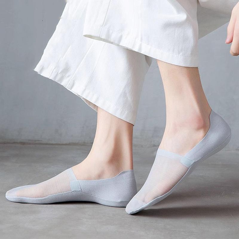 Ponožky No Show pro muže a ženy Neviditelné Ponožky z Ledového Hedvábí Prodyšné Tenké Nízké Ponožky Protiskluzové Ponožky ke Balerínám Lodním Botám Teniskám