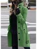 Cappotto di lana da donna taglie forti Autunno/Inverno 2024 a bottoni multipli, monopetto, con colletto a bottone