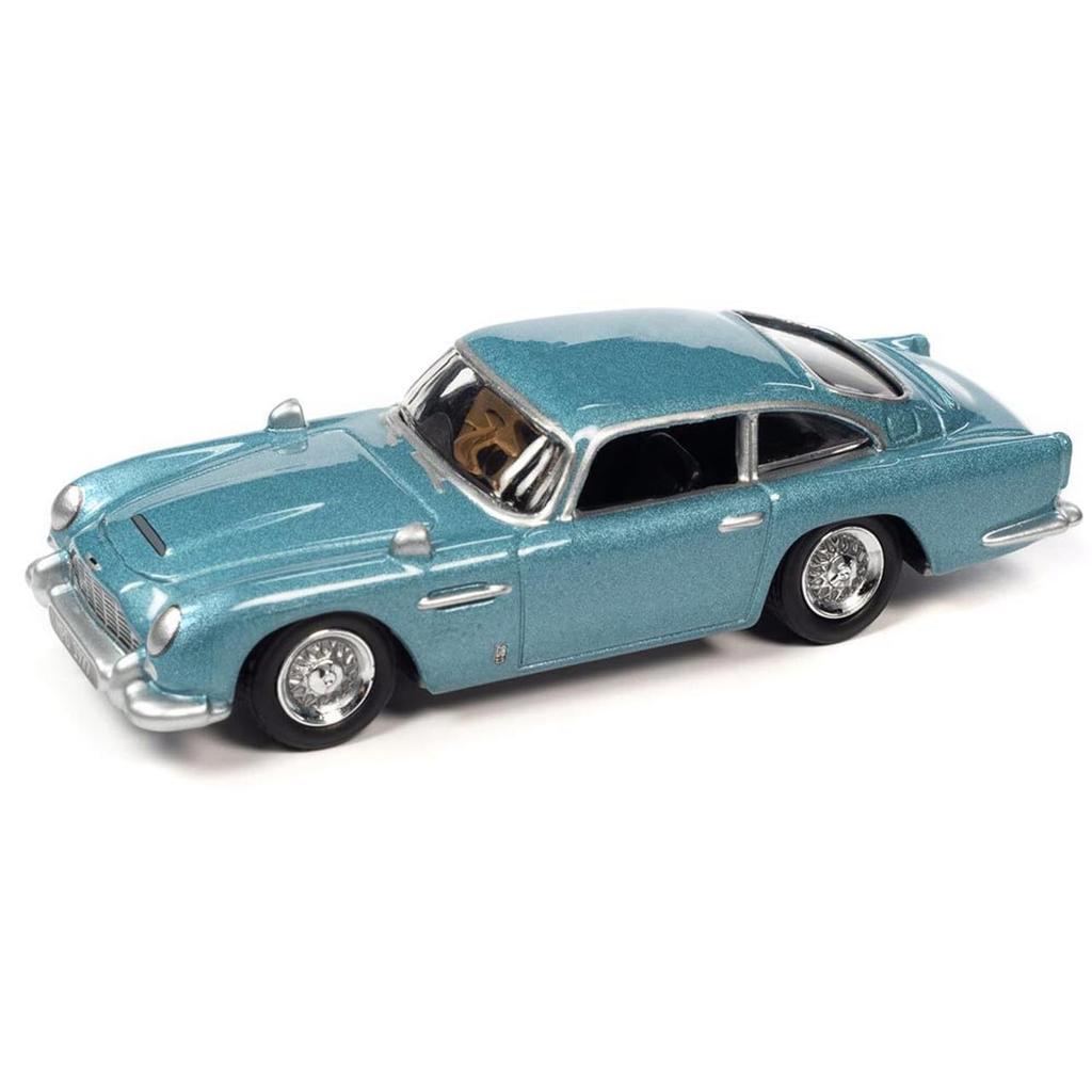 Johnny Lightning 1/64 Scale Aston Martin DB5 1966 Blue Classic Gold Aston Martin Diecast Model Car [Parallel Import]
