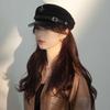 Japanese Retro Anchor Tag Punk Navy Hat Autumn and Winter New Windproof Versatile Hat Women British Style Beret Trend