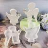 1Pair Candelabrum Gypsum Moulds Personalized Candle Holder Molds Angel Ornament Silicone Mould Practical Jewelry Tool
