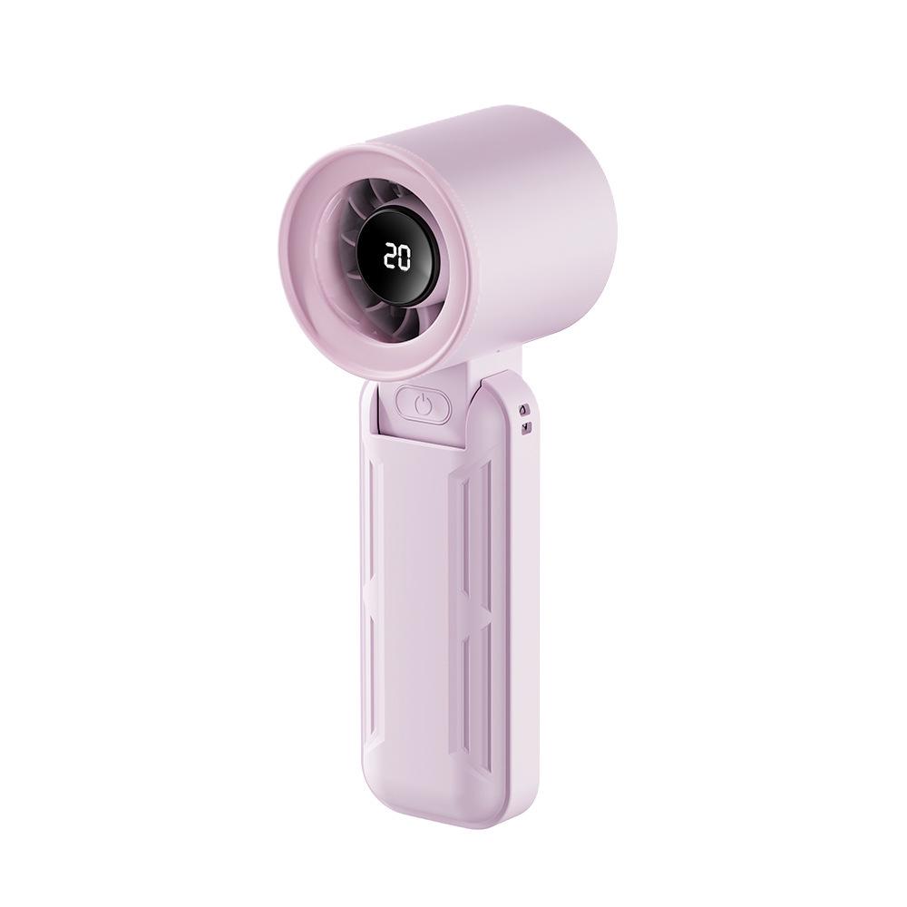 Mini USB Rechargeable Folding Fan, Portable Handheld Turbo Fan with Five Speeds