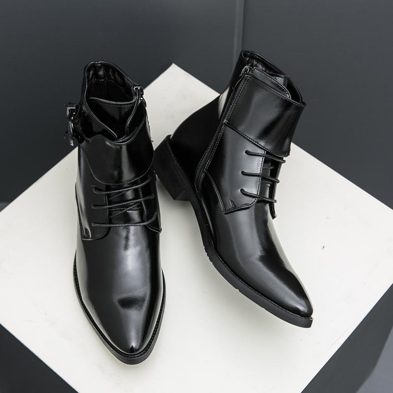 

Модная кожаная обувь для мужчин, из натуральной кожи, больших размеров, высококачественная дизайнерская формальная обувь, повседневная обувь, модная деловая 46 чёрный