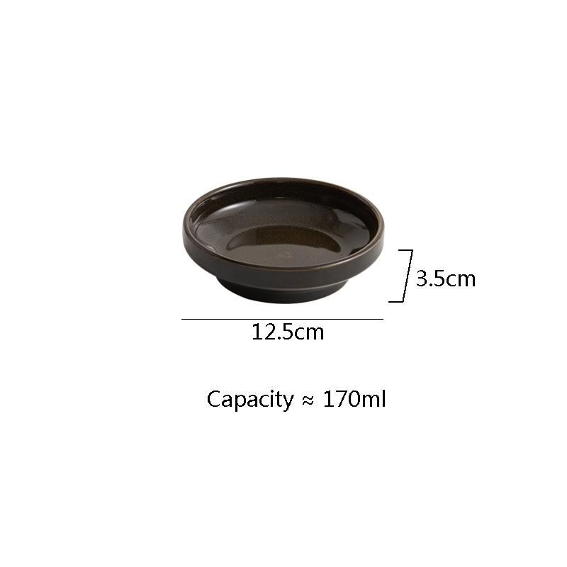 Kiln Changes High Footed Snack Plate Ceramic Dessert Plate Appetizer Plate Seasoning Dish Hotel Molecular Cuisine Tableware