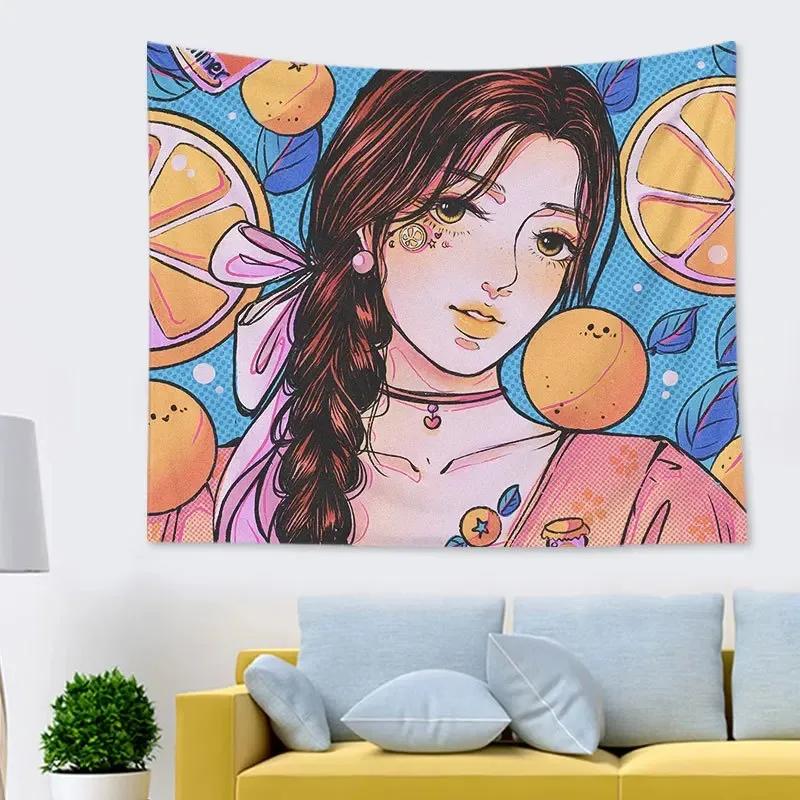 Cute and Energetic Beauty Hanging Cloth Home Wall Decoration Tapestry Office Living Room Tapestry
