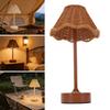 LED Vintage Rattan Table Lamp 3 Colors Cordless   Shade Desk Lamp Bedside Night Light   Brightness for Bedroom Decor