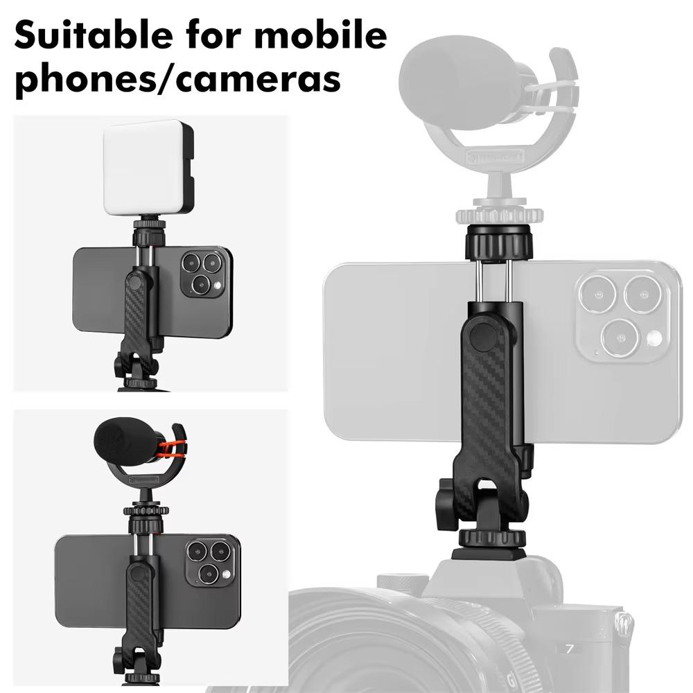 with Dual Cold Shoe Mobile Phone Holder Universal DSLR Camera Monitor Mount Phone Stand  for Camera