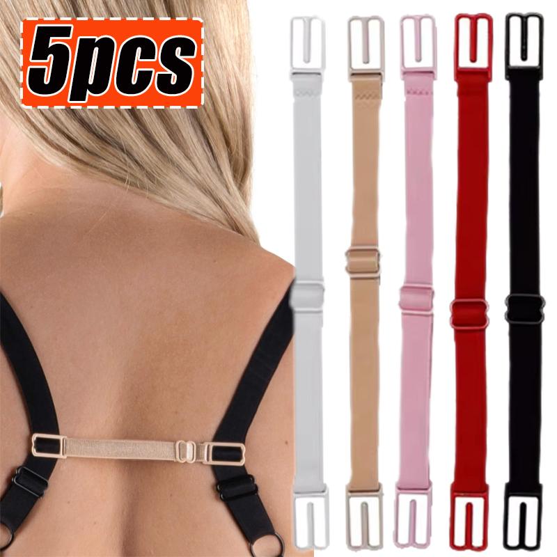 1-5 Stück Damen Verstellbarer BH-Trägerhalter All Match Unsichtbare Rutschfeste Schultergurte Gürtelschnallen Unterwäsche Lingerie Verlängerung