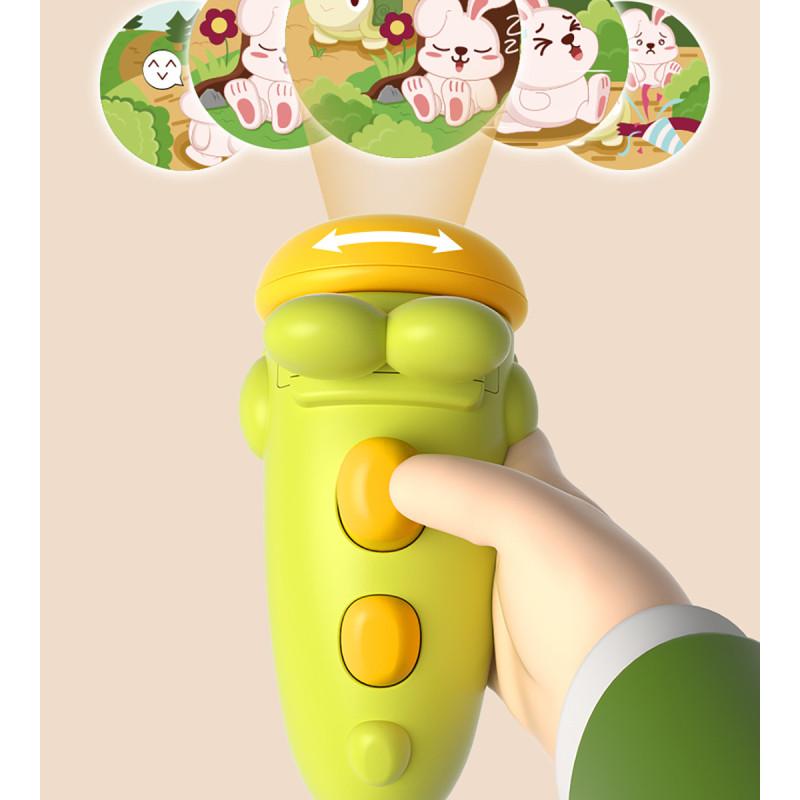 Projektorová hračka pro usínání dětí s baterkou a pohádkovými diapozitivy pro děti