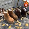 Thick-soled versatile rear zipper snow boots 2025 autumn and winter new waterproof table piled thickened matte warm short boots