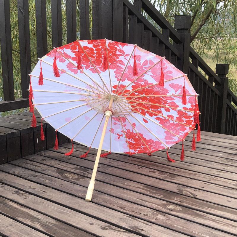 Traditional Hanfu Umbrella with Tassels for Women's Costumes and Children's Photoshoots