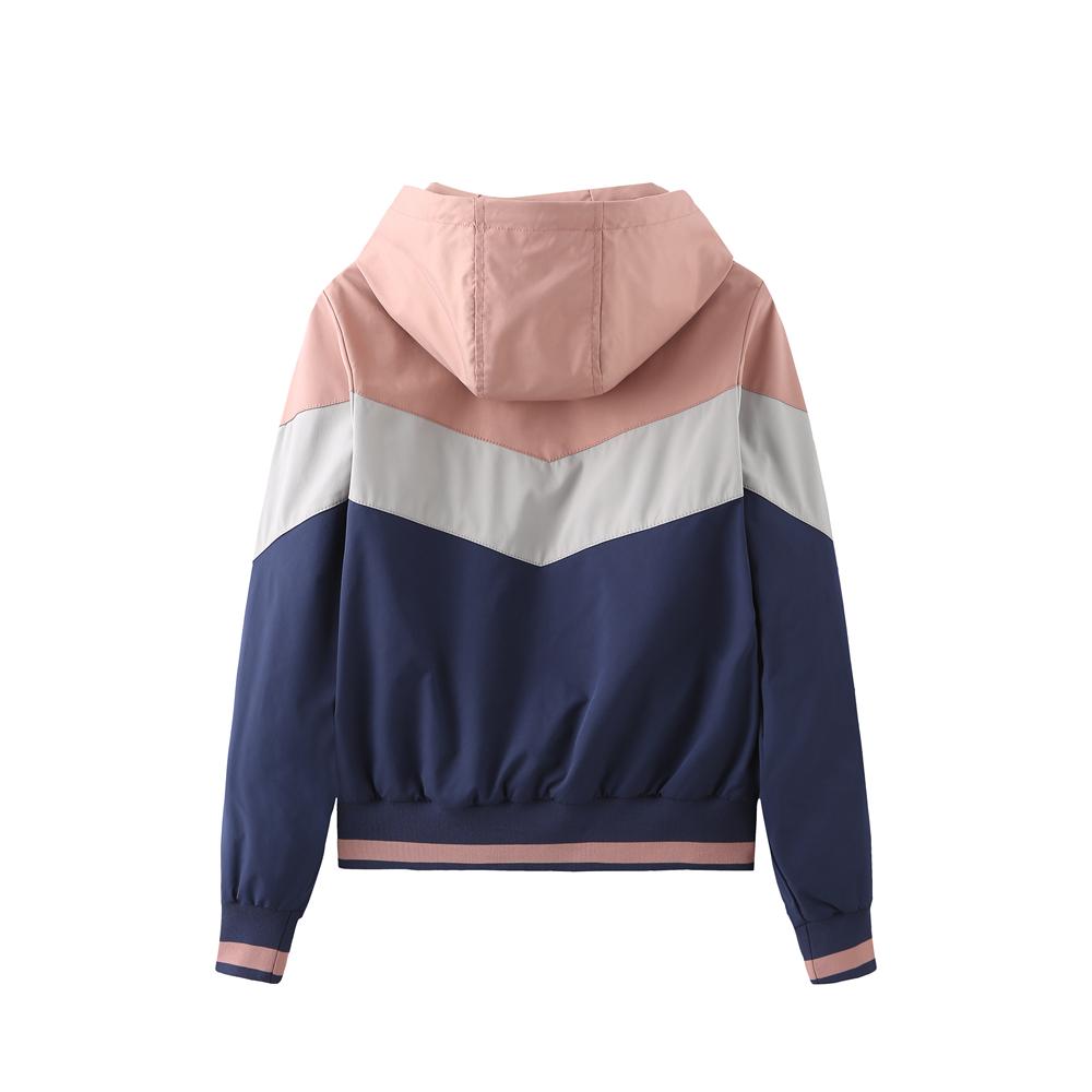 Women’s Windcheaters Thin Zipper Drawstring Hooded Jackets Light Rain Proof Short Trench Coat Spring Autumn Windbreaker Outdoor Casual Wear