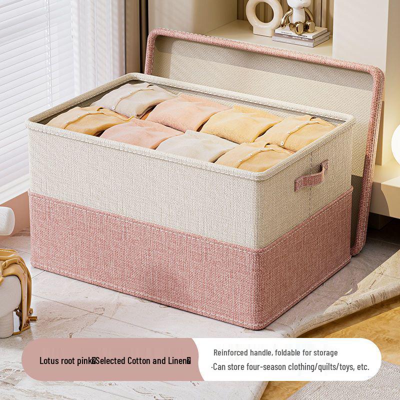 

Extra-Large Foldable Cotton Linen Storage Box for Wardrobe 5L XS (4*4*5cm) рожевий