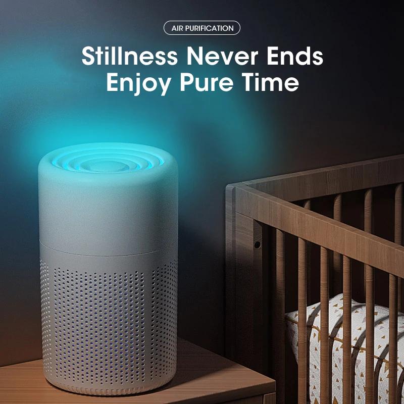 Air Purifier Smoke Odor Negative Ion Generator Household HEPA Air Purifier Efficient Purifying Air Formaldehyde for Car and Room