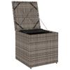 Storage Cushion Box in Grey 50 x 50 x 50 cm Poly Rattan