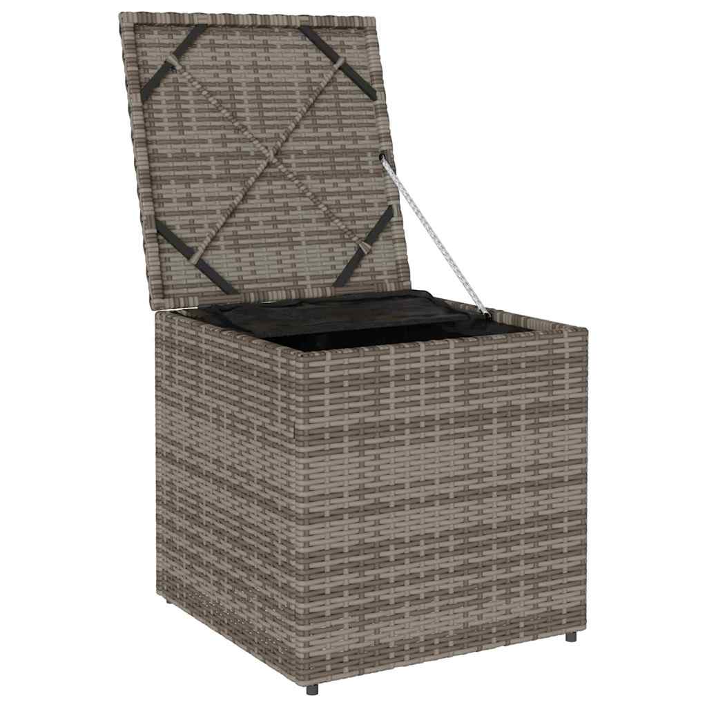 Storage Cushion Box in Grey 50 x 50 x 50 cm Poly Rattan