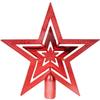 Plastic Star for the Top of the Christmas Tree - 19 Cm Red