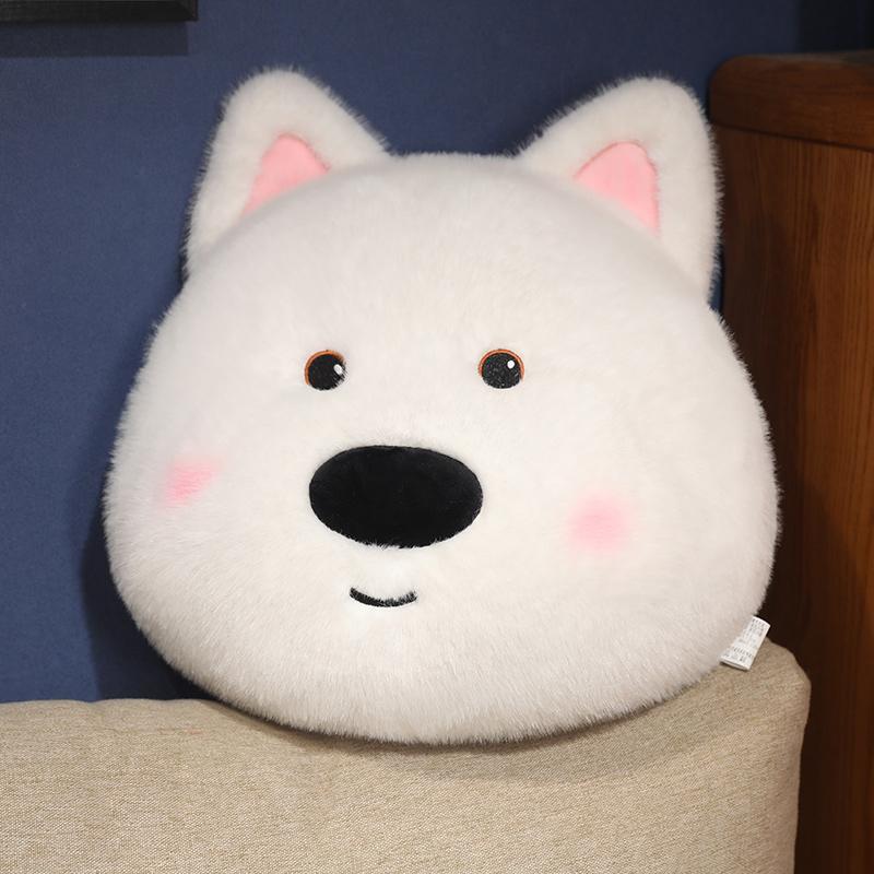 

Fluffy West Highland White Terrier Plush Pillow Kawaii Soft Stuffed Animal Lifelike Sleep Doll Puppy Toy 35cm білий