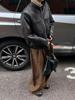 Men's Korean-Style PU Leather Houndstooth Lined Hunting Jacket - Autumn/Winter Casual Outerwear