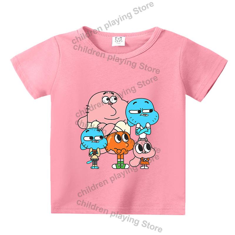 The Amazing World of Gumball Anais Darwin Short Sleeve Tee Cartoon Kids T-Shirt Summer Clothes Cute Boy Girl Tops Birthday Gift