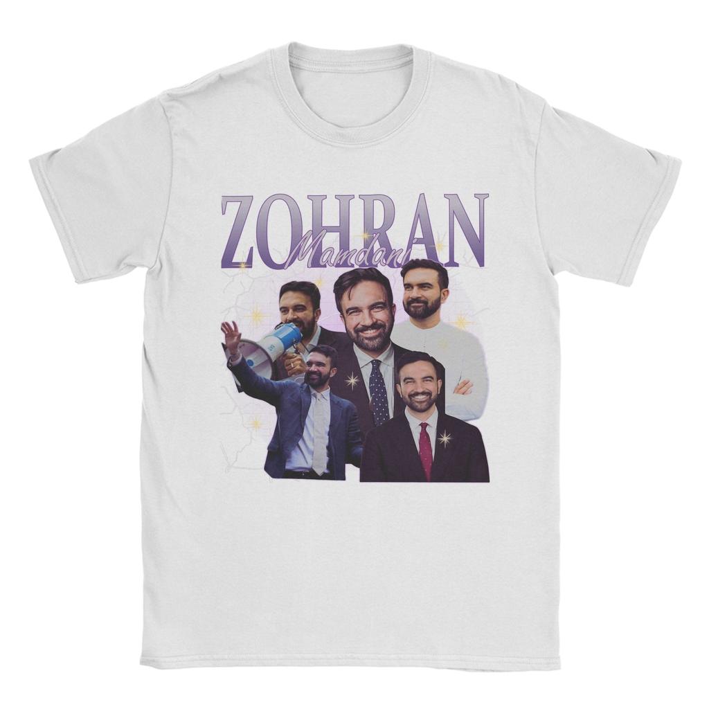 Zohran Mamdani T Shirts for Unisex Women Cotton Novelty TShirts Round Collar Tee Shirt Short Sleeve Clothes Plus Size