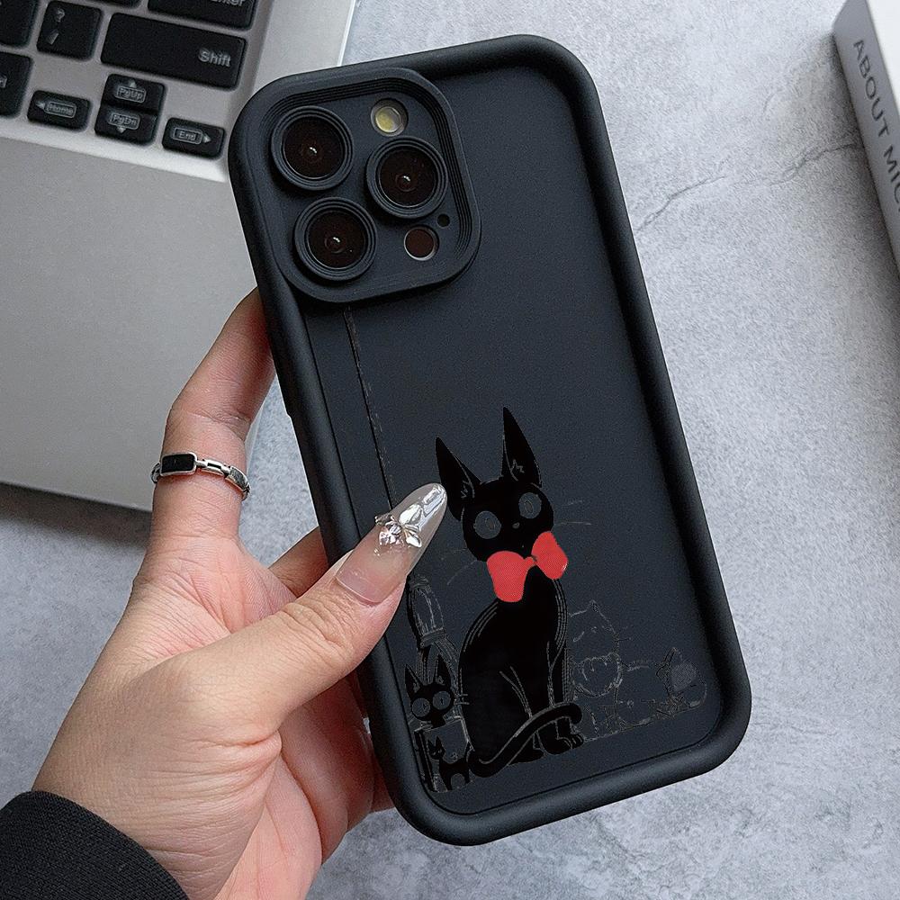 Anime Mädchen Katze Kiki Handyhülle für Apple iPhone 17 Air 16 16e 15 14 Plus 13 12 11 iPhone17 Pro Max X Xs XR 8 Weiche Hülle