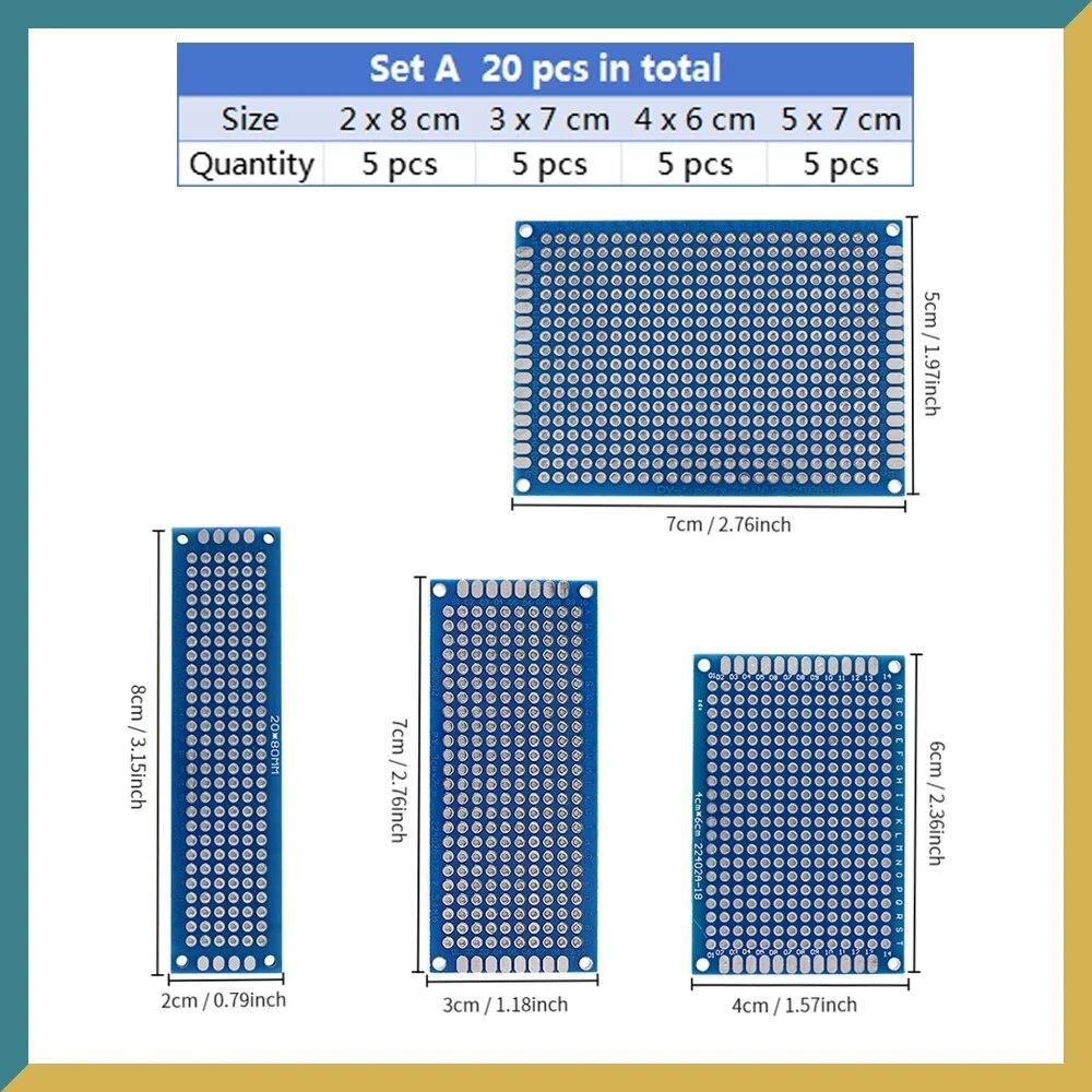 5-40PCS PCB Board Breadboard 2x8 3x7 4x6 5x7 7x9cm Universal PCB Experiment Blue Prototype Circuit Boards Diy Electronic Kit